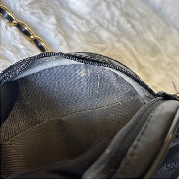 Christian Dior Crossbody Bag Shoulder Bag Black Gold Strap - Picture 9 of 12